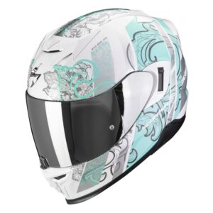 Scorpion Exo-520 EVO FASTA Casco Integral de Moto Blanco-Azul