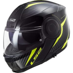 LS2 FF902 Scope II Skid Casco Modular Moto Negro Amarillo