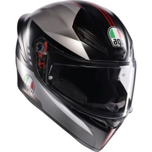 AGV K1 S Lap Casco de Motocicleta Negro Mate/Rojo