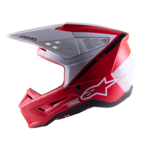 Alpinestars S-M5 Rayón Casco de Motocross Rojo/Blanco
